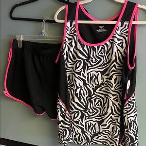 Zebra Print Women's Short Set with Pink Accents……21